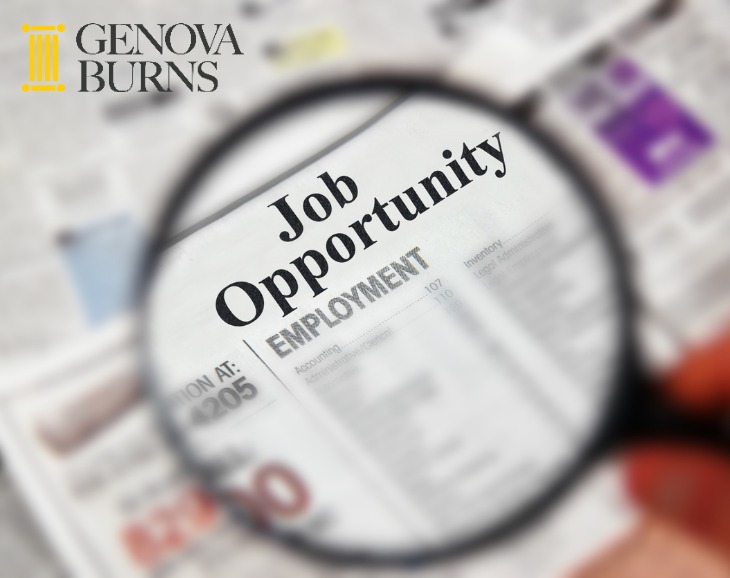 job opportunity newspaper post w/ magnifying glass